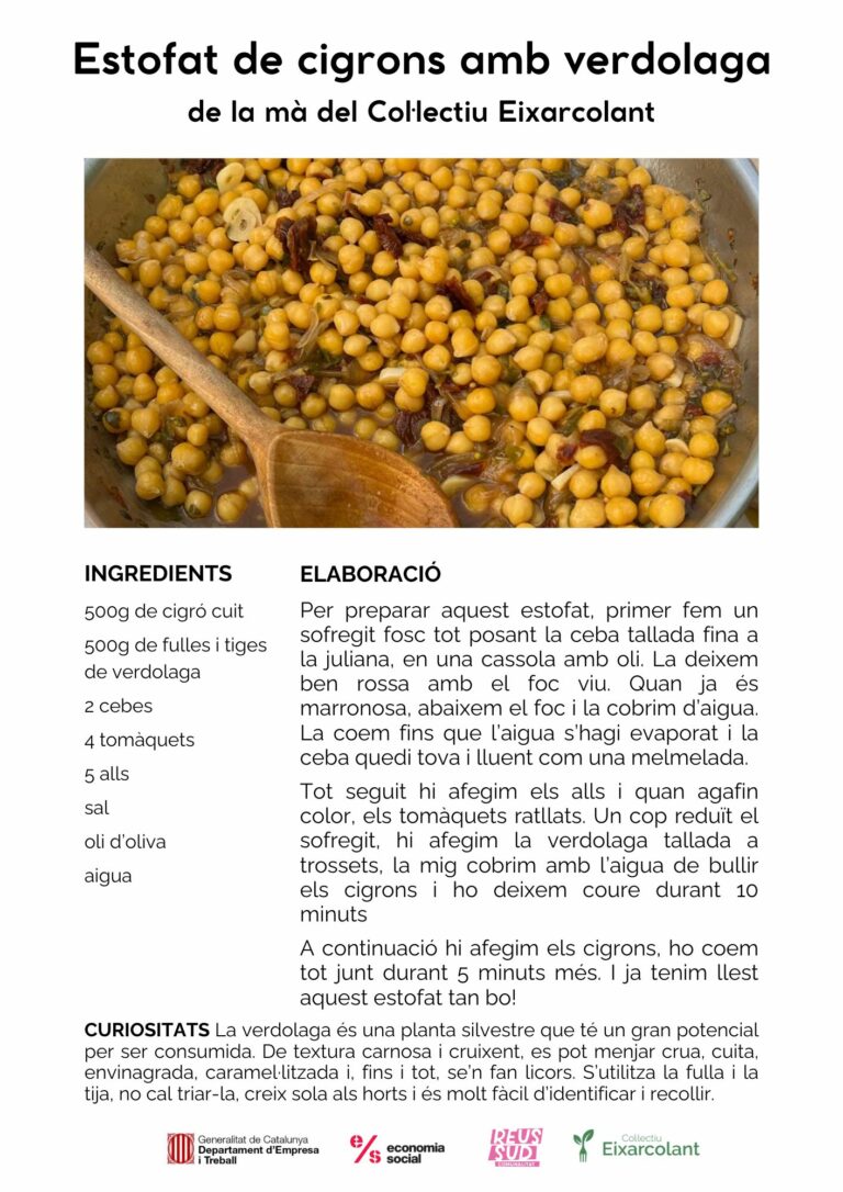 estofat de cigrons amb verdolaga